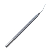 Seibel Ambidextrous Chopper, Angled, 15mm Bend to Tip, 0.5mm Olive Tip, Curved Interior Cutting Edge, Round Stainless Steel Handle, Overall Length 4-1/2" (115mm) 